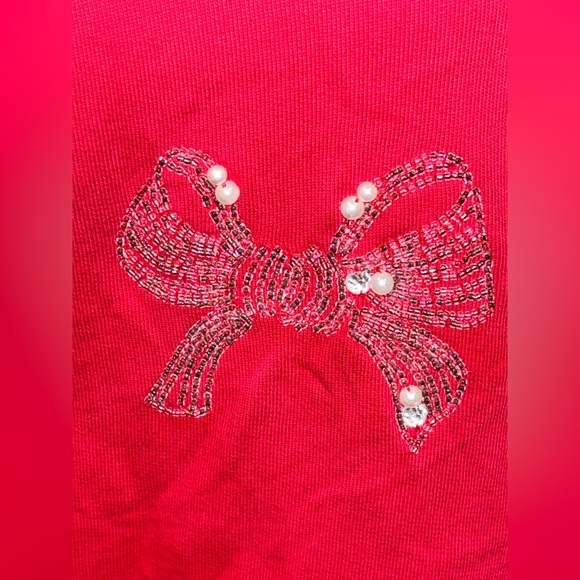 NWOT LILLY PULITZER Women's Ballad Bow Sweatshirt Size XL Red Cotton Casual Cozy - Picture 7 of 13